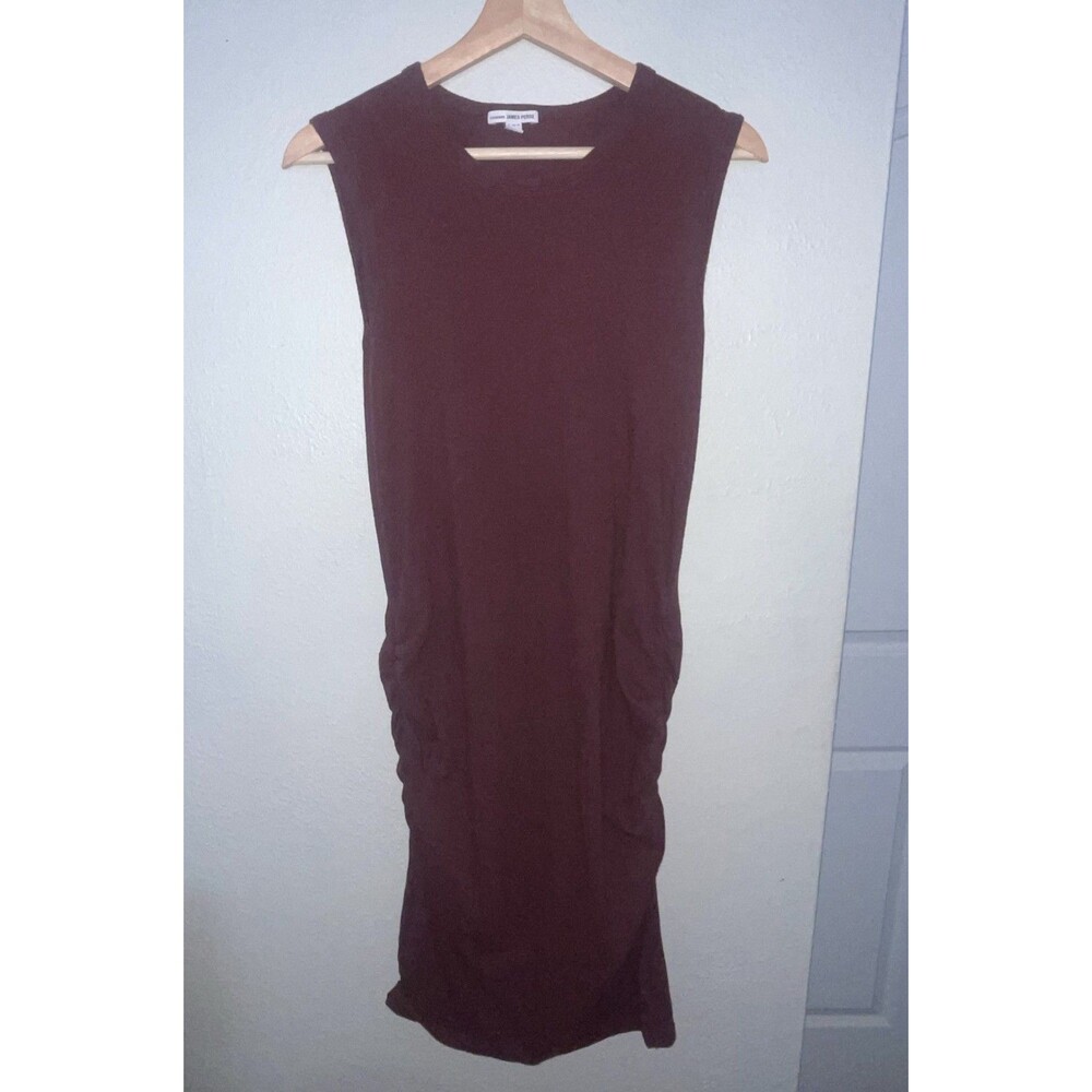 James Perse Womens Sleeveless Bodycon Dress Size 4 Burgundy  $295 RTL